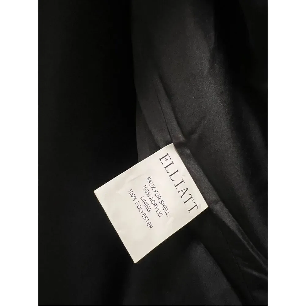 Elliatt Goldenseal textured faux fur jacket in black size L NWT$299 - Picture 5 of 5